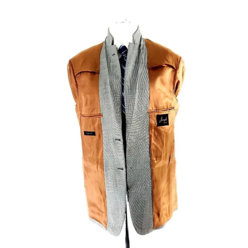 Joseph Jos A Bank Wool 2 Button‎ Blazer 38R Gray Star Check Tagged 41L